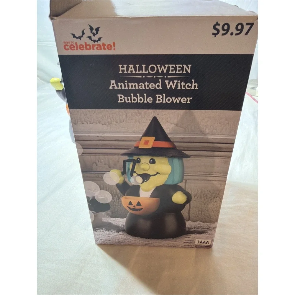 New Halloween Animated Witch Bubble Blower